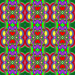 geometry vintage floral seamless pattern