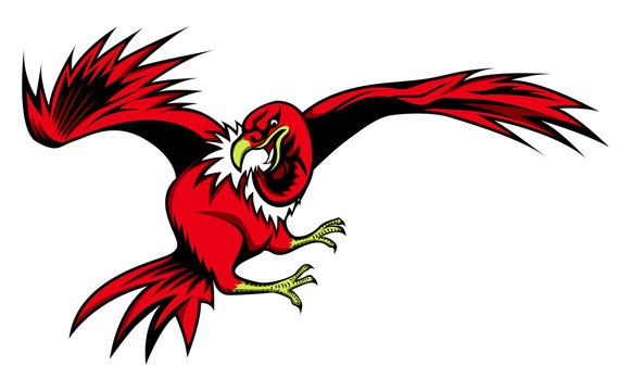 illustration of Cartoon vulture for sign or sport team