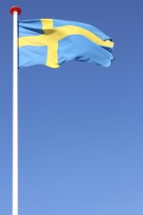 schwedische Flagge im Wind