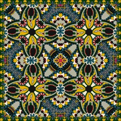 Fotobehang Traditional ornamental floral paisley bandanna © Kara-Kotsya