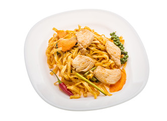 Fried noodles with chicken