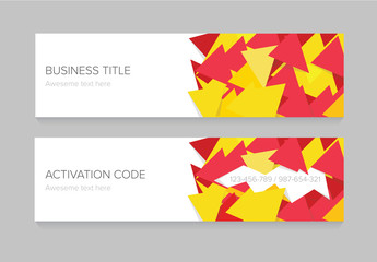 Business Banner or header with red and yellow stripes