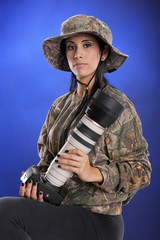 Fototapeta premium Wildlife female photographer