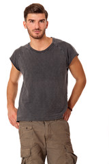 Fototapeta premium Handsome bearded young man with a lovely smile