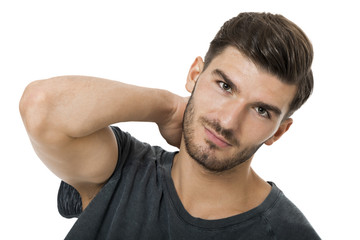 Handsome bearded young man with a lovely smile