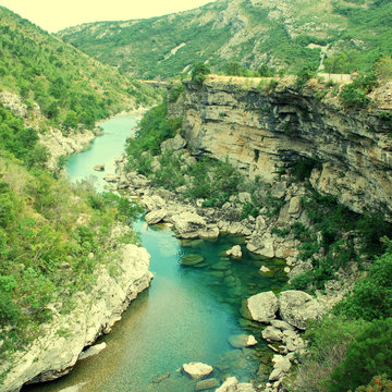 Tara river canyon in Montenegro mountains