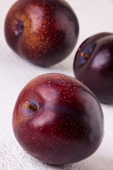 Fresh ripe red plums