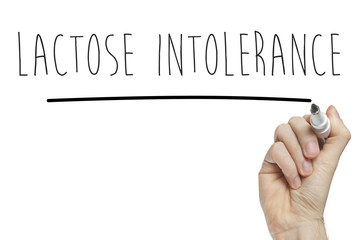 Hand writing lactose intolerance