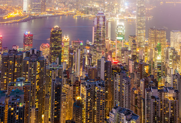 Naklejka premium Hong Kong at night
