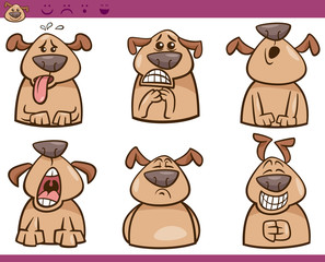 Fototapeta premium dog emotions cartoon illustration set
