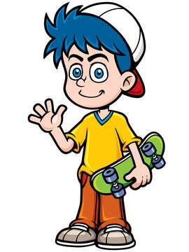 Vector illustration of Boy skating