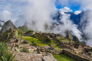 View over Machu Picchu Inca ruins, Peru