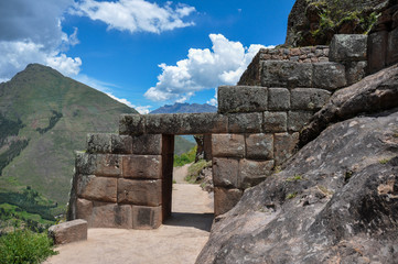 Pisac Incas ruins, Sacred Valley, Peru - obrazy, fototapety, plakaty