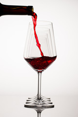 Red Wine Glass with Bottle