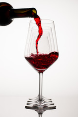 Red Wine Glass with Bottle