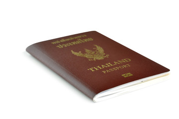 Thailand passport isolated on white background