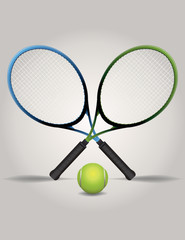 Tennis Racquets and Ball Illustration