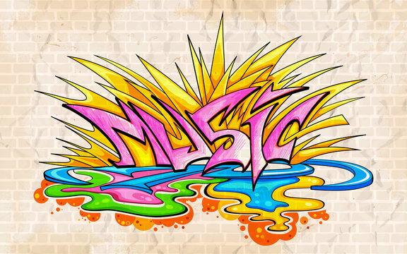 Graffiti style Music background