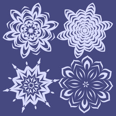 Snowflakes Set for Christmas Winter Design