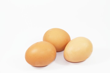 Eggs isolated on the white