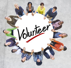 Aerial View of People and Volunteer Concepts