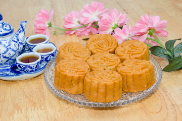 Obraz na płótnie Canvas mooncake or food for Chinese mid-autumn festival