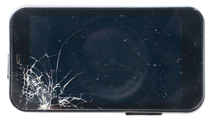 Black phone with broken screen