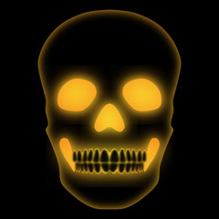 Totenschädel, Totenkopf, schwarz, orange, glühend, Vektor