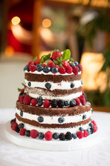 Chocolate cake with fresh berry