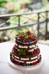 Chocolate cake with fresh berry