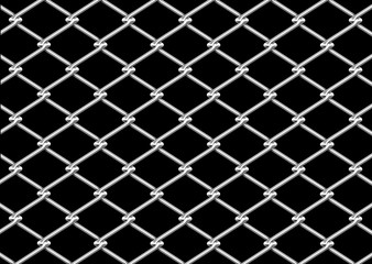 Naklejka premium mesh wire for fencing on a black background
