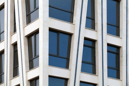 Modern architecture abstract fragment with white walls and windo