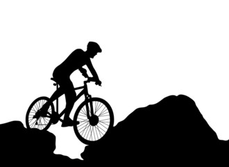 cyclist silhouette extreme biking