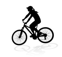 Fototapeta na wymiar cyclist woman silhouette