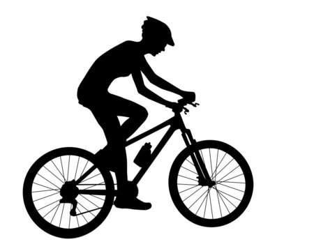 cyclist woman silhouette