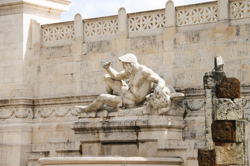 Statue in a monument to Victor Emmanuel II. Piazza Venezia, Rome