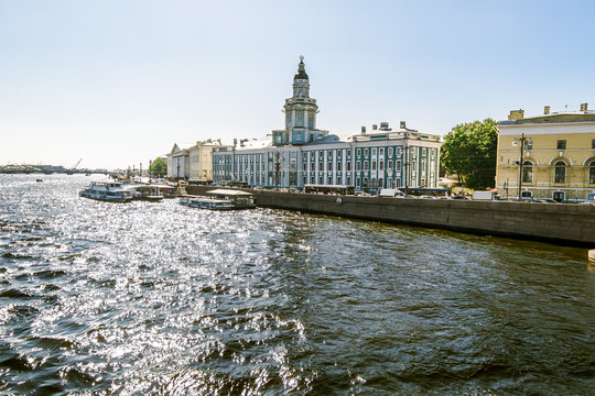 Views on University embankment in Saint Petersburg