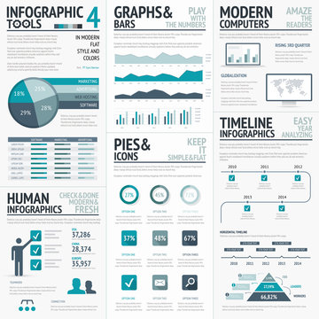 Blue infographics vector elements for business infographs