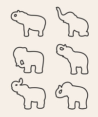 Vector image of an elephant on white background.