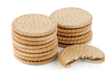 Sandwich biscuits with chocolate filling