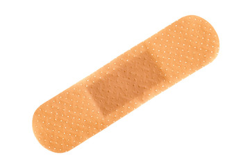 Single plastic adhestive bandage on white background - 69706047
