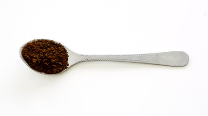 Instant coffee in the spoon