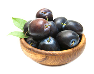 Fresh purple plums