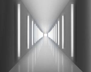 Illuminated passage. Vector illustration.