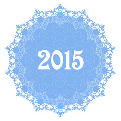 circular ornaments with winter snowflakes for new year 2015