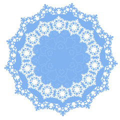 circular ornament with winter snowflakes
