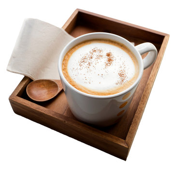 Cappuccino or latte coffee