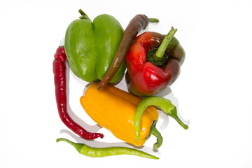 Colored Fresh paprika and hot pepper