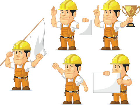 Strong Construction Worker Mascot 9