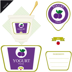 Etichetta per Yogurt - mirtilli